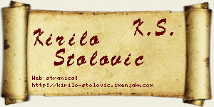 Kirilo Stolović vizit kartica